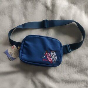 Belt Bag with 'Feather Hope' embroidered design by Angela Kimble, Coast Salish